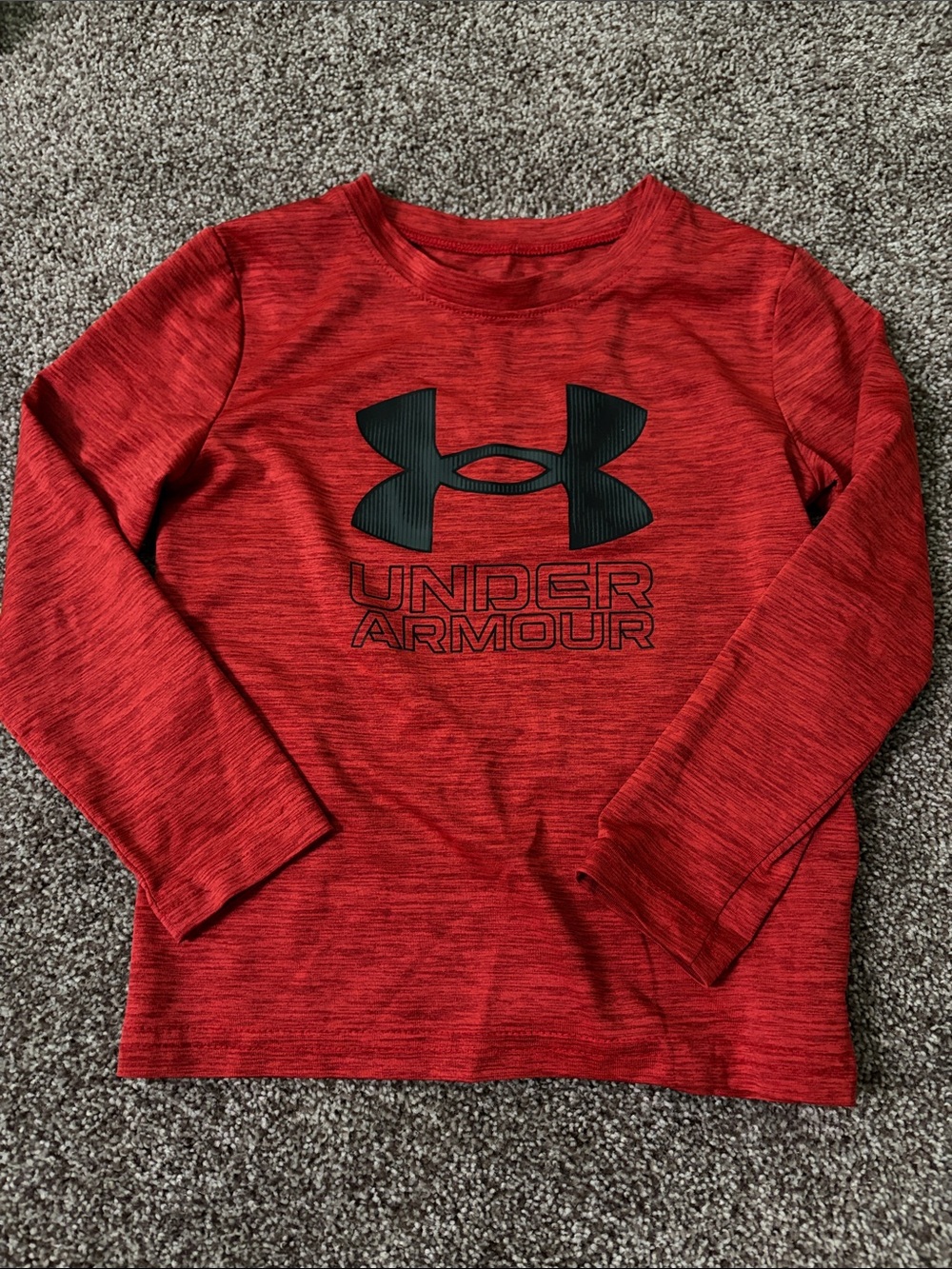 Under Armour Red Long Sleeve Logo Shirt with Black Graphic